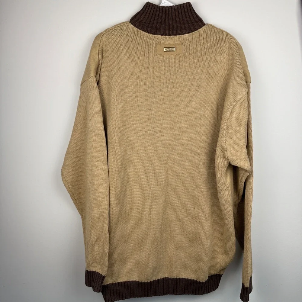 LRG Lion Rock Full Zip Sweater Mens 4XL Tan Brown Wool Blend Streetwear Jacket‎